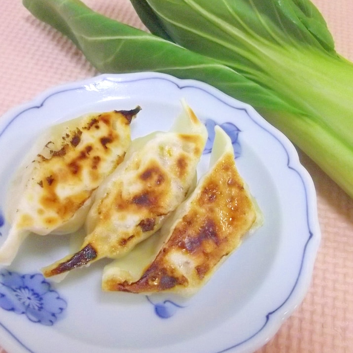 簡単*ヘルシー*チンゲンサイと豆腐の焼き餃子*